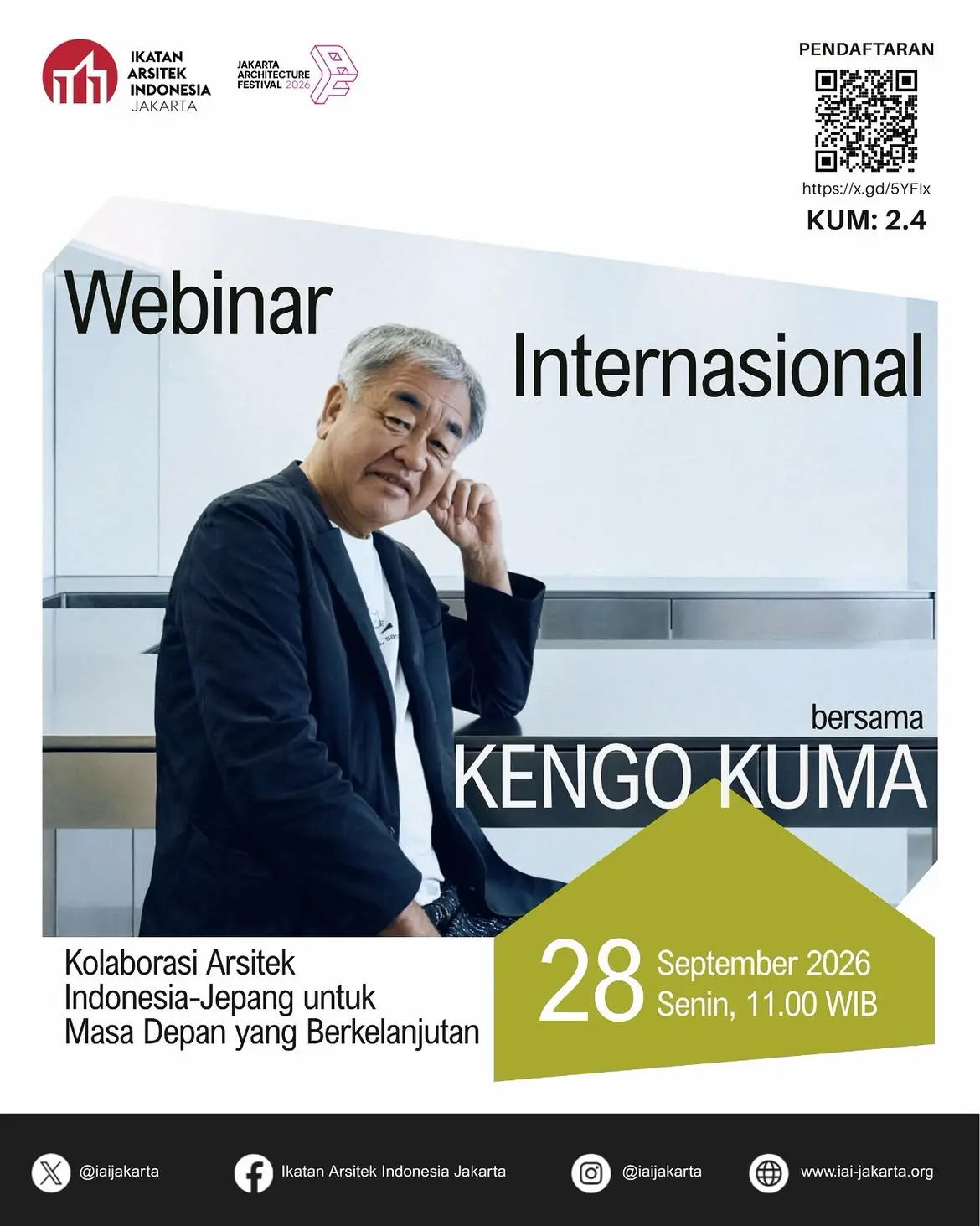 🔴WEBINAR INTERNASIONAL - KENGO KUMA ⚫️Bagaimana Arsitek Indonesia dan Jepang dapat berkolaboras