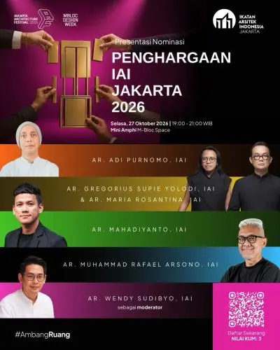 🏆 PRESENTASI NOMINASI — PENGHARGAAN IAI JAKARTA 2026Sebuah apresiasi bagi gagasan, dedikasi, da